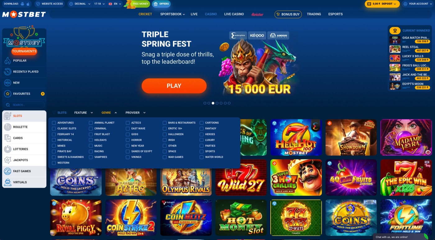 Mostbet slots lobby showing the live casino game grid and category layout used to compare RTP candidates